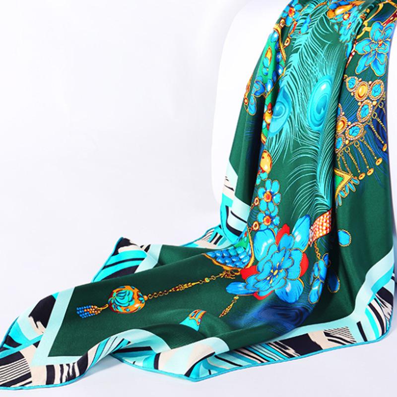 Chinese Style Double-Sided Large Scarf - 100% Mulberry Silk 106x106cm