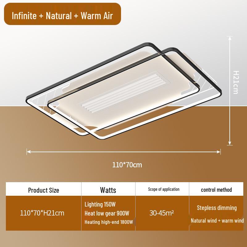 Modern Minimalist Leafless Ceiling Fan with Light - Large Airflow for Living Room & Bedroom