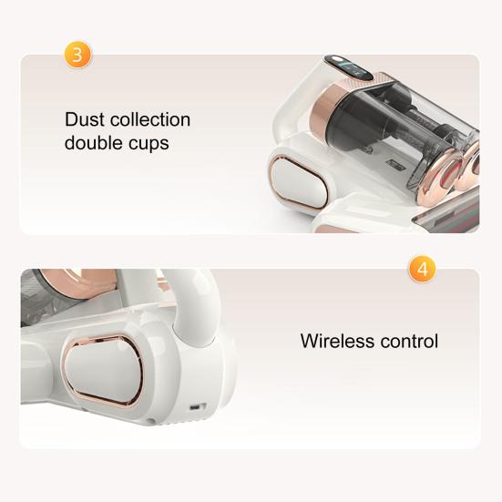 Handheld Vacuum Cleaner Deep Cleaning UV Vacuum Strong Suction Low Noise Rechargeable Wireless Mite Remover Vacuum