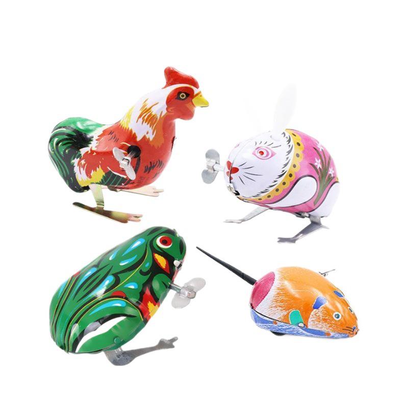Childhood Nostalgia: Wind-up Tinplate Frog Toy for Children