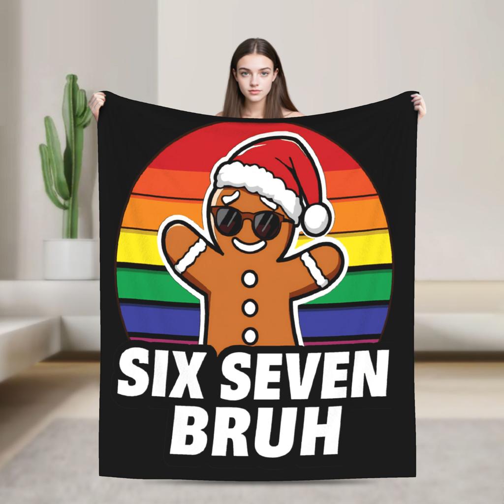 Warm Blanket Travel 67 Six Seven 6 7 Funny Italian Brainrot Gaming Meme Throw Blanket  Flannel Bedspread For Bedroom Bed Cover