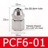 Pneumatic Hose Fittings Quick Screw Connector Copper Nickel Plating PF 6 8 10mm Fast Twist Joint Female Thread 1/8 1/4 3/8 1/2
