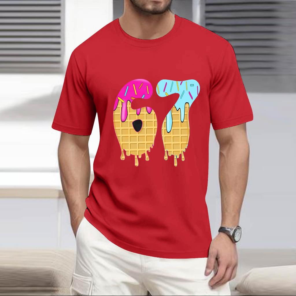 Men'S Fashionable T-Shirt, Street Casual Short Sleeved Clothing