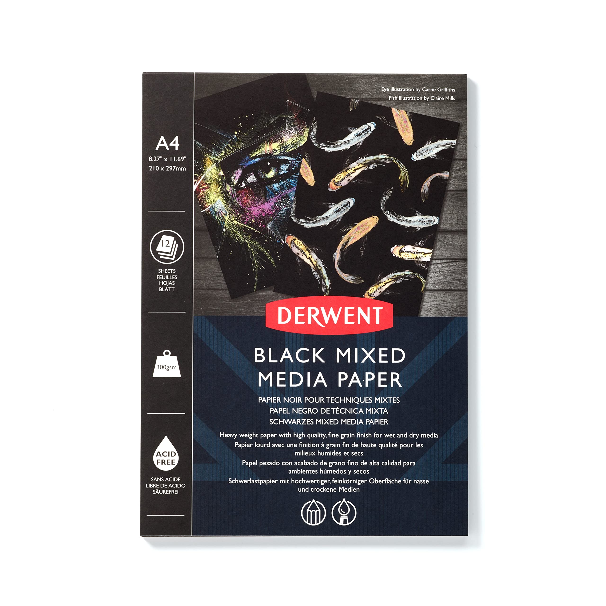 

Derwent Black Mixed Media Pad A4 2306018 чёрный