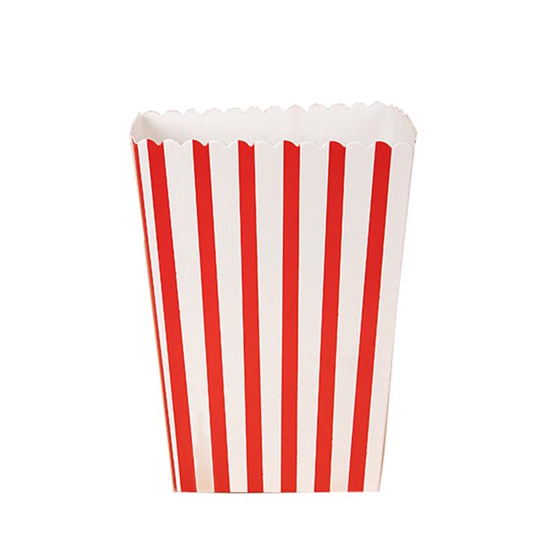 Striped Food-Grade Cardboard Folding Box for Popcorn, Fries, and Chicken
