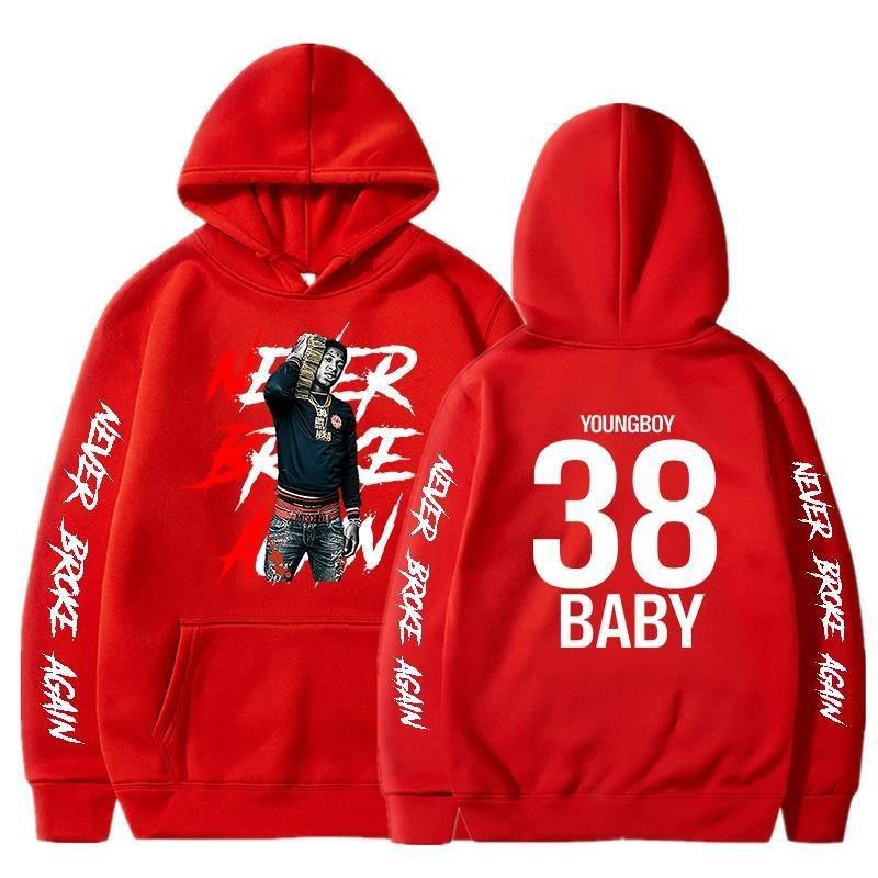 Never Broke Again Hoodies Fashion YoungBoy Graphic Print Men's and Women's Harajuku Autumn Winter Plushed Brand Sweater