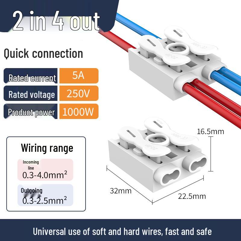 Quick Wire Terminal Snap Connector for Tube Light