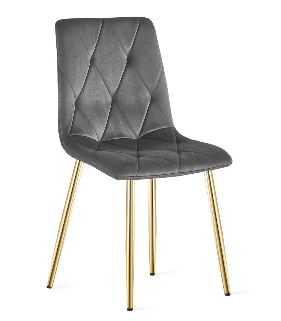 Libra Chair - Dark Gray Velvet / Gold Legs X 4