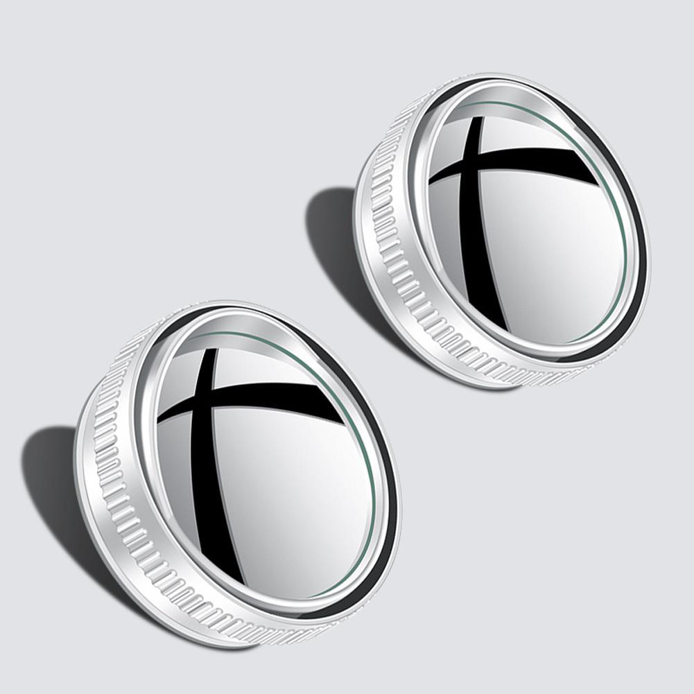 2Pcs Car 360° Rotating Blind Spot Rear View Mirror Wide Angle Adjustable Round Mirror Suction Cup Convex Mirror