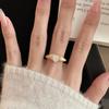 Open Ring French Vintage Gold Brushed Heart Ring with Zircon Elegant Minimalist Daily Wear for Women
