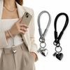 Adjustable Length Phone Wristband 3D Heart Pendant Phone Hanging Strap Mobile Phone Charm