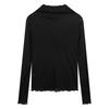 Plus-size Women’s High-neck Sun-protective Mesh Undershirt Sexy Sheer Long-sleeved T-shirt for Spring and Autumn