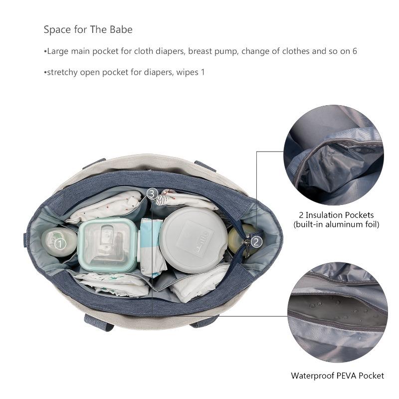 New Handbag/Shoulder Diaper Bag with Pacifier Pouch for Maternity and Baby Travel & Outdoor Use