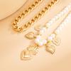 2-Piece Set of Imitation Pearl Peach Heart Chain Anklets, European and American Hip-Hop Fashion Trend, Cool Street Style Accessories for Girls