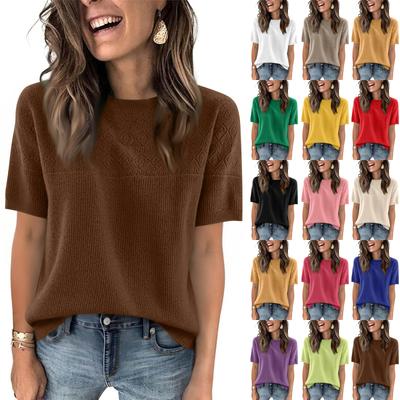 Women's Fashion Casual Round Neck Short Sleeve Shirt