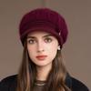 Chapeau pour femme Nouveau chapeau d'automne et d'hiver en laine Bonnet thermique Mère d'âge moyen et âgée Chapeau tricoté