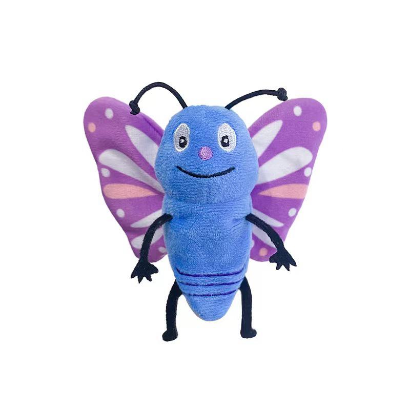 9cm Cartoon Animal Plush Finger Puppet Insect Zoo Animal Interactive Plushie Tell Story Butterfly Bee Dragonfly Ant Panda Hippo