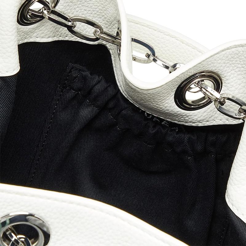 Vivienne Westwood Chrissy Detachable Strap Polished Hardware Studded Bucket Bag Women Shoulder Bag White 43020001S000DPF