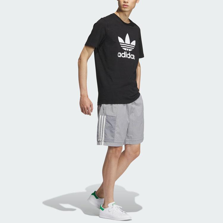 Adidas Originals Three Stripes Color Block Drawstring Shorts Men Shorts Aluminum-Gray IU4800