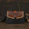 Johnature Borsa da donna in pelle goffrata fatta a mano, borsa vintage, borse a tracolla e a spalla versatili