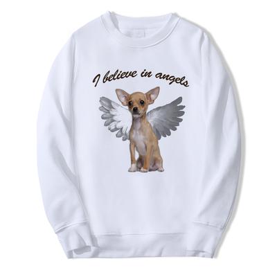 puppy chinese print round neck sweatshirt