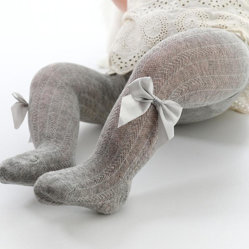 

Колготки сетчатые с бантом для девочек весна/лето - тонкие леггинсы в стиле принцессы 18/20 (3-12 months) серый