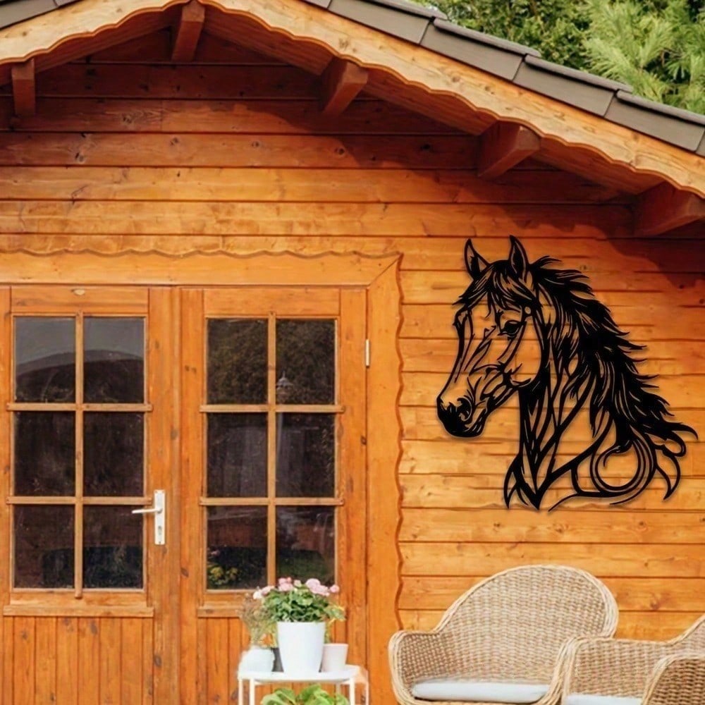 Metal Horse Wall Art Home Decor Rustproof Sculpture Perfect Gift for Horse Lovers