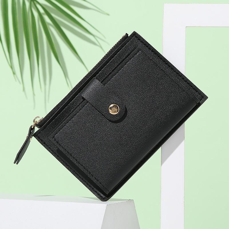 Fashion Women's Money Clip Wallet Zipper Pocket Pu Leather Purse Female Card Coin Holder Small Credit Cards Short Wallets