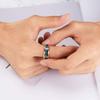 Trendy 8mm Black Tungsten Wedding Stainless Steel Rings For Men Inlay Colorful Abalone Shell Ring Men Wedding Band Jewelry