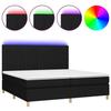VidaXL Slat Bed Base with Mattress and LED, Upholstered Bed with Headboard, Double Bed, Adult Bedroom Bed, 3135623