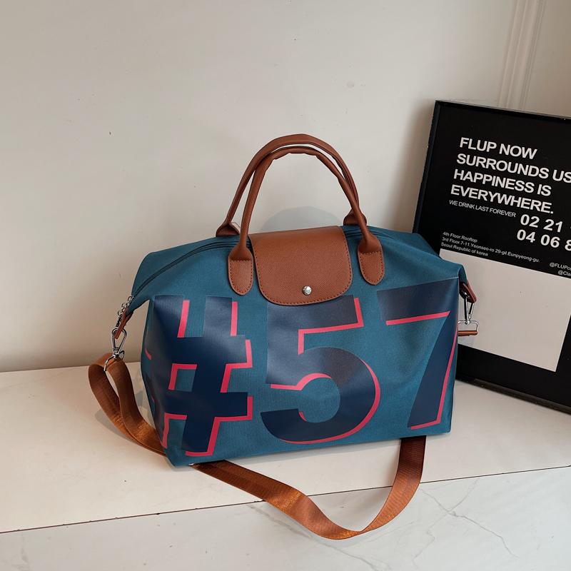 Reisetasche mit großer Kapazität für kurze Strecken, Damen-Sporttasche, Pendler-Tragetasche mit Buchstabenaufdruck