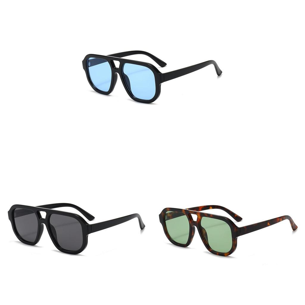 Retro Chic Oversized Square Sunglasses For Women Men Uv400 With Green Lenses And Leopard Frame