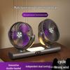 Adjustable Dual-Head Fan: Desktop, Car, Hanging - Multi-Functional for Summer Use