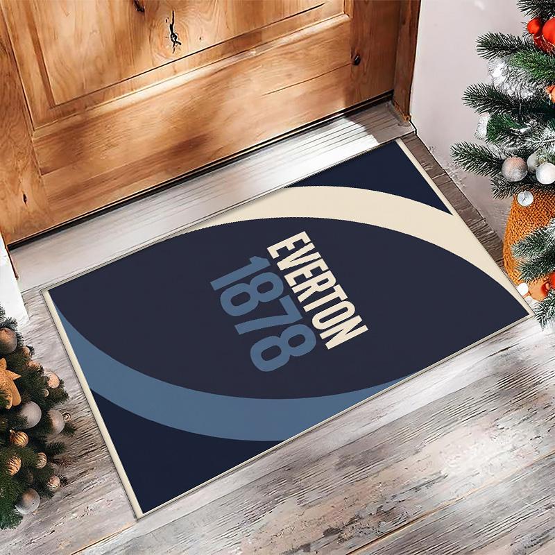 Tappeto in Velluto di Cristallo con Stampa Calcio Everton, Comodo Assorbente d'Acqua Antiscivolo Tappeto per Pavimenti Interni