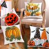 Halloween Throw Pillow Case Fall Pumpkin Embroidered Decor Textured Thanksgiving Cushion Cover For Living Room Harvest Festival