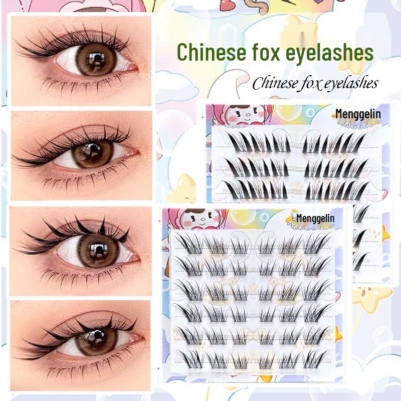 

Su Daji Fox-Eye False Eyelashes - No Glue Needed, Slanted Style, 6 Rows