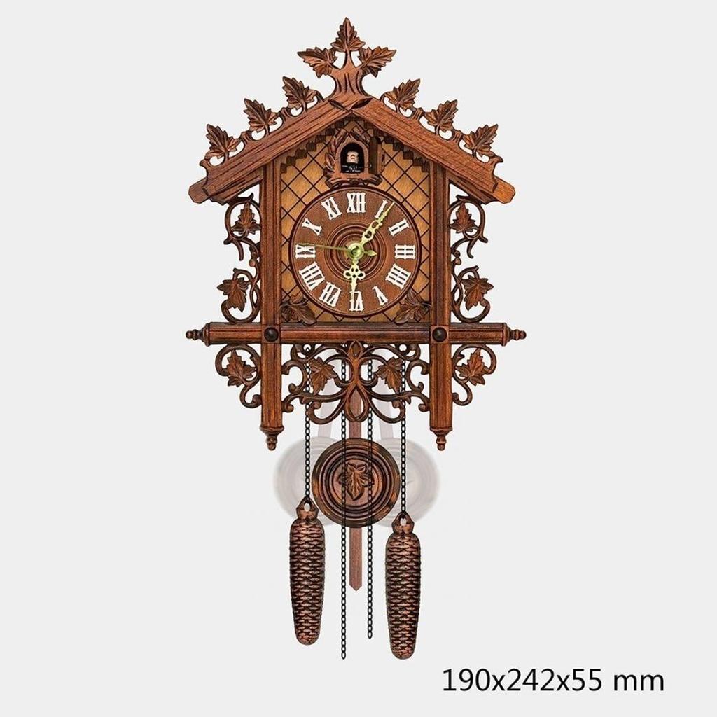 Handcraft Wood Clock House Style Wall Clock Art Vintage Home Decoration