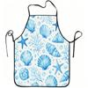 1pc Ocean Seashell Starfish Coral Print Apron, Durable and Easy To Clean, Adjustable Waistband, Polyester Material, for Kitchen Cooking, Gardening, Or