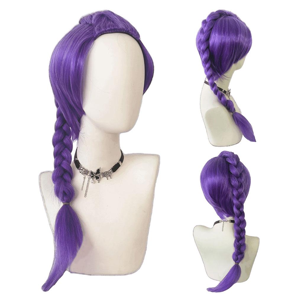 Cosplay Wig Hunters Cosplay Women Cosplay Long Hair Nails Wigs Wig Full Head Cover With Purple Long Hair Fried Dough Twists