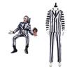 Costume Cosplay Beetlejuice Black And White Striped Suit Halloween Party Prop