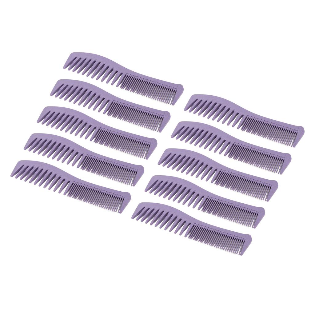 10 Pcs Hair Comb Fine and Wide Tooth Ergonomic Handle Wheat Straw Hair Styling Comb