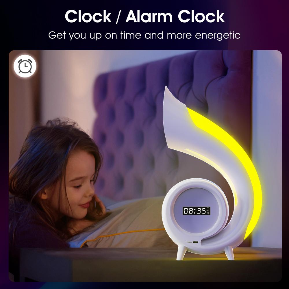 G69pro Multifunction Conch Bluetooth-compatible Speaker Lyrics Display Alarm Clock Colorful Light