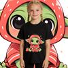 Star Wars Baby Yoda Strawberry Print Girls Cotton T Shirt Casual Summer Top Kids Toddler Clothing Cute