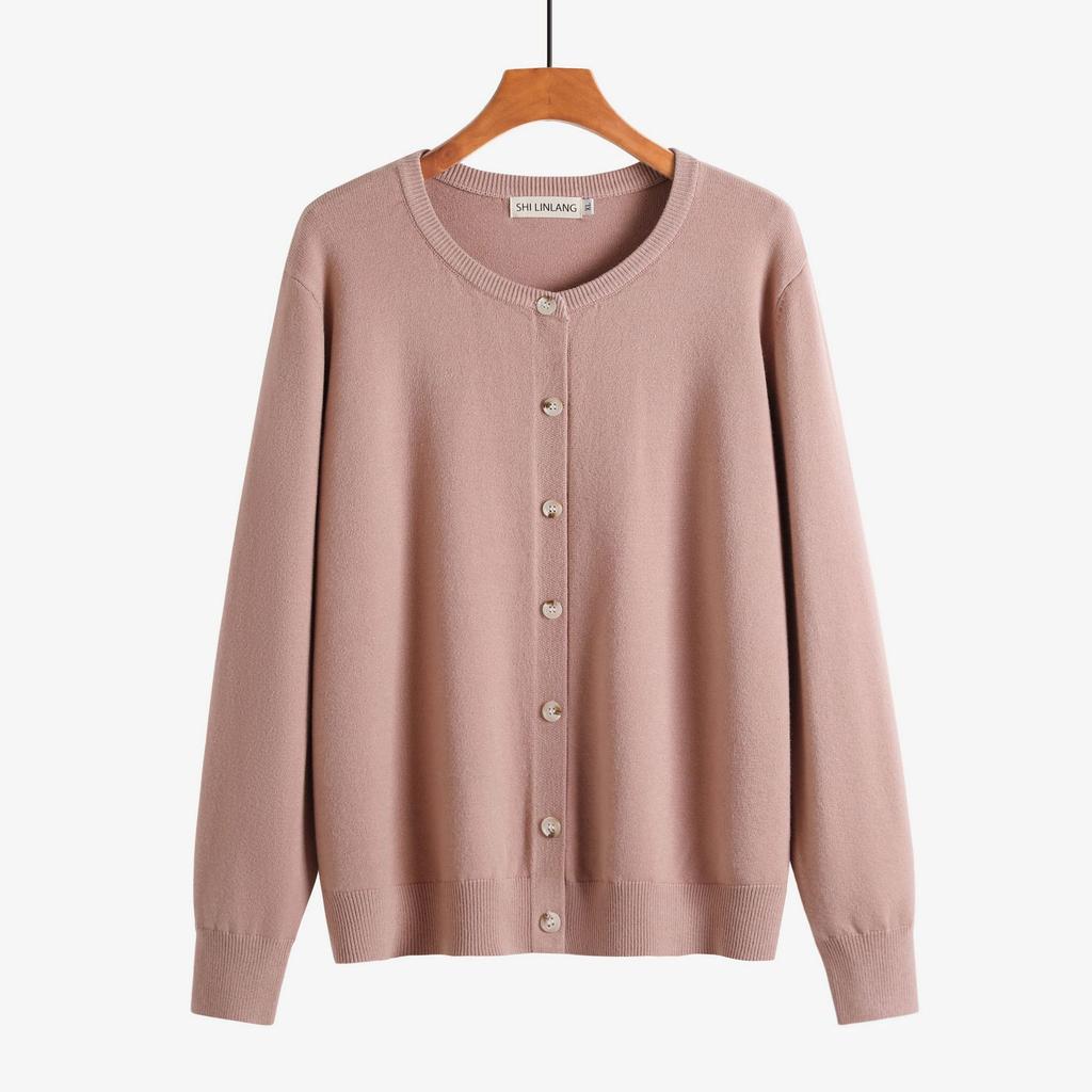 Damen Strickjacken Pullover Leichte Frühling Herbst Outfits Business Casual Weiche Oberteile Langarm Knopfleiste Pullover Rundhalsausschnitt Cardigan für Damen
