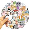 50 Cute Cartoon Animals Set Stickers Personalized Decorative Suitcase Notebook Waterproof and Removable Without Repeating Stickers