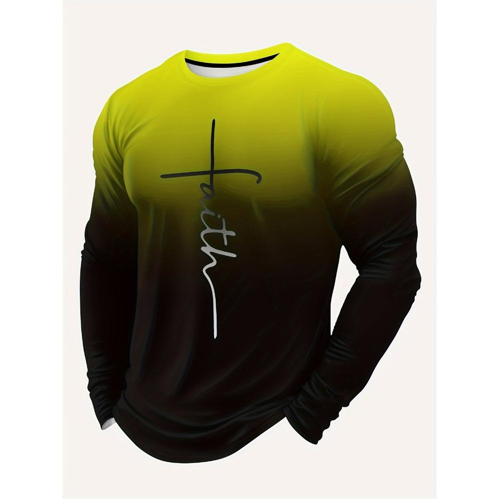 Long Sleeve Tees Autumn in Tops and T-Shirts Oversize Man Polyester Men's Clothing