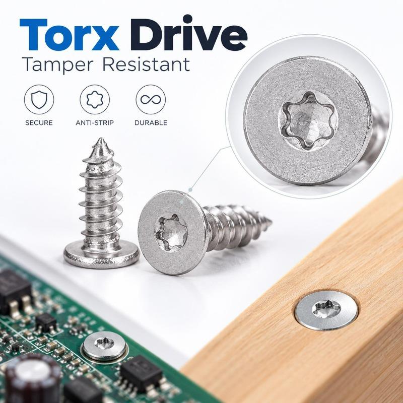 200/50Pcs Plum Tapping Screw Thin Head Star Pointed Stainless Steel M3 M4 Self-Tapping Screws Woodwork Hardware Parts Supplies