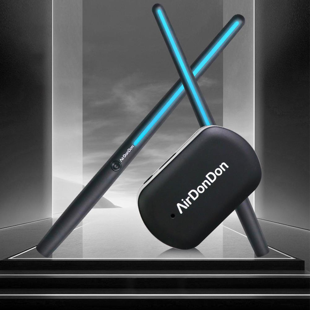Portable Air Drum Set Air Drum Foot Sensor Bluetooth-Compatible Virtual Drum Sticks Realistic Effect for Beginners Professionals