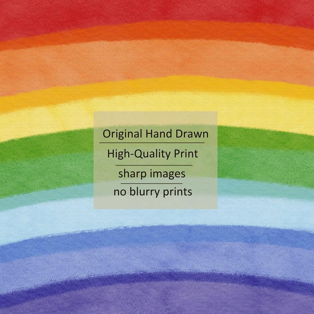 Fabric Large Rainbow Wall Decals Peel and Stick, Precut Original Hand Drawn Colorful Vigor Watercolor Full Rainbow Wall Sticker Decor for Kids