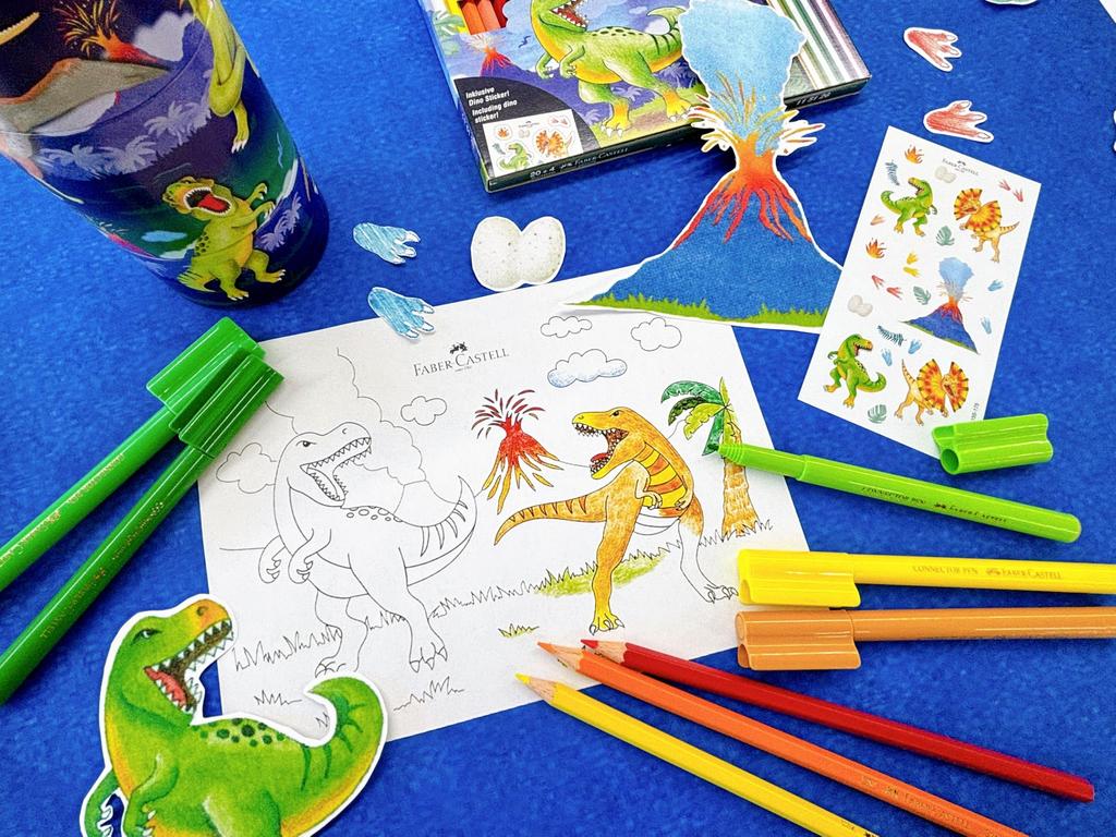 Faber-Castell Dinosaurie farebné ceruzky, sada 24 farieb, obsahuje 6 metalických farieb, 27181009